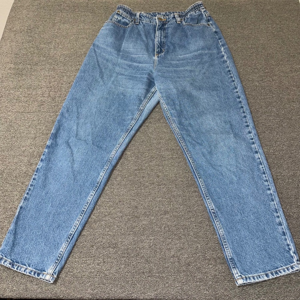 VTG LL Bean Double L Comfort Waist Jeans 12R Blue Denim High Rise Straight‎ Leg
